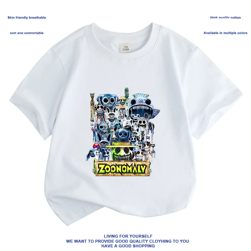 

2024 New Anime Game Game Zoonomaly Summer Cotton Loose Comfortable Kids T-shirt Cosplay Clothes Boy Girl Birthday Gift Clothing