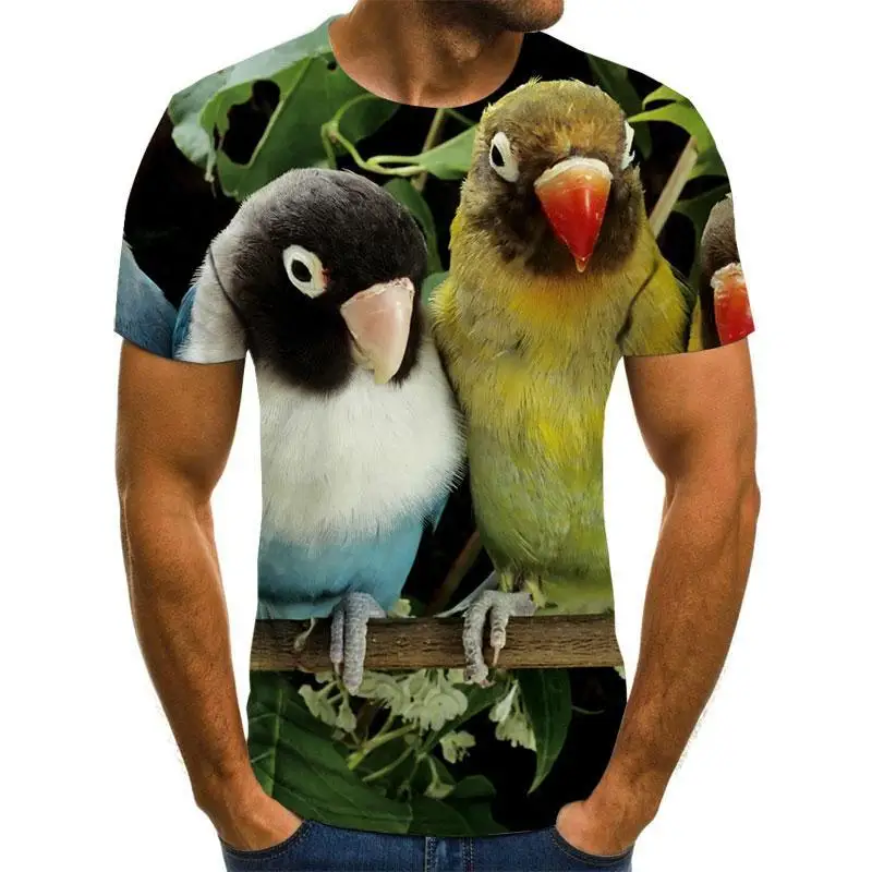 Birds Tiger Animals 3D Print T-Shirts Men Women Casual Short Sleeve Hip Hop T Shirt Oversized Harajuku Y2k Tees Kid Top Clothing