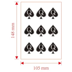 Tatuajes Temporales de pala Q de póker para mujer, tatuaje artístico de pecho y clavícula, tatuaje resistente al agua, pegatina Sexy duradera, Tatuajes Temporales