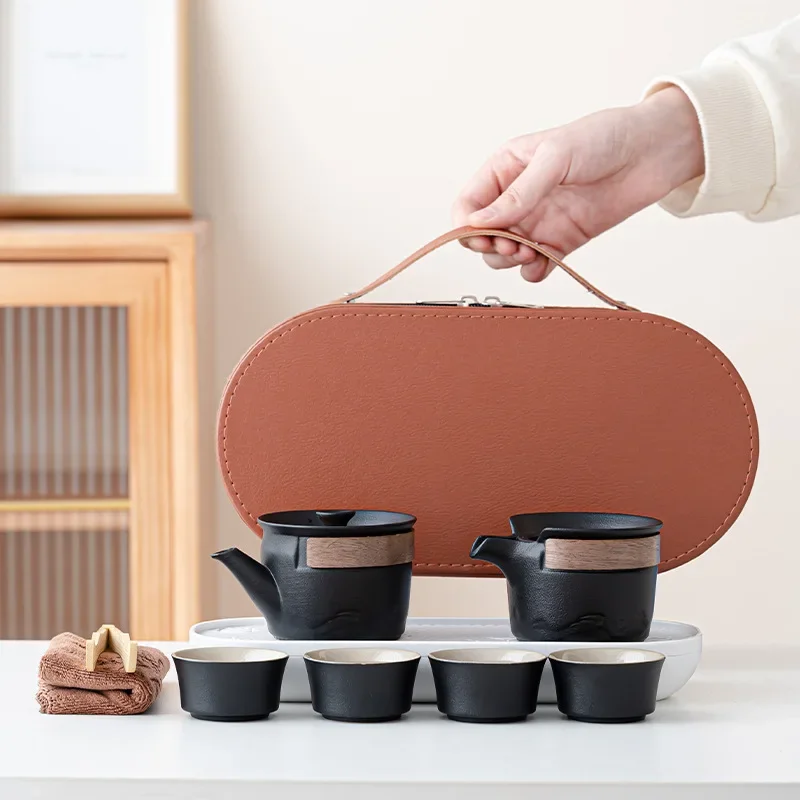 Shanshui Travel Set Tea Set One Pot Four Cups Car Unique Luxury Portable Outdoor Tea Maker High-end Gift Tea Tools Full Gift Set