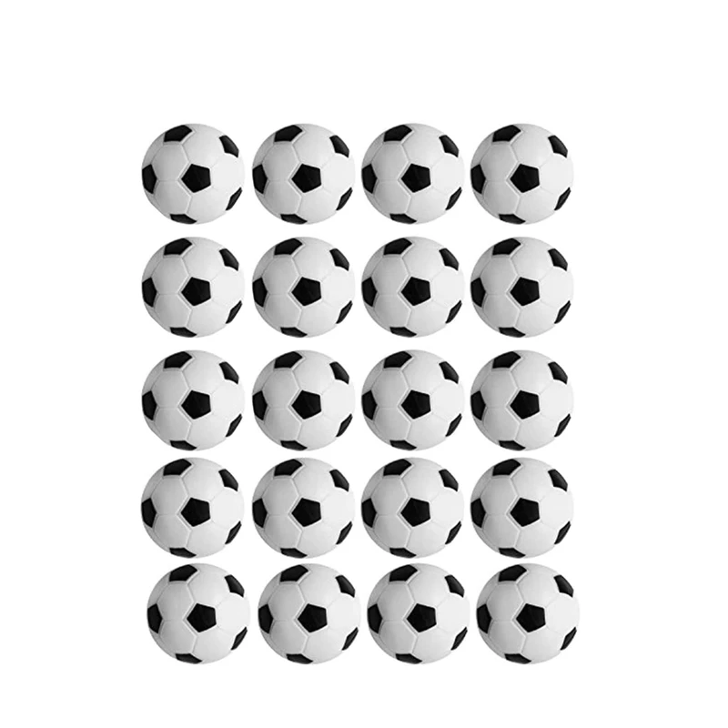 Table Football Football Game Table Football Machine Plastic Accessories Pack Of 20 (Black & White, 32Mm/1.26Inch)