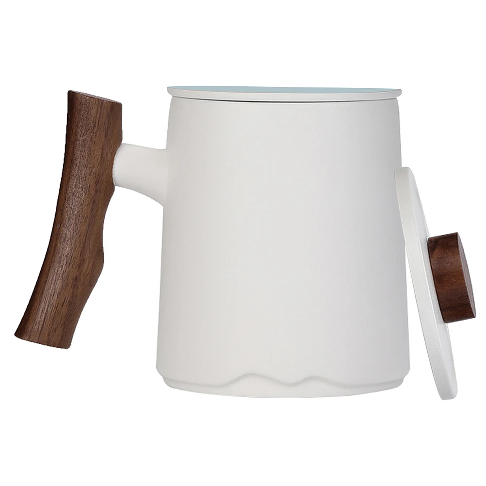 

Керамическая чашка для чая, 360 мл, белая деревянная H, встроенный фильтр, кофейная кружка, чашка для питья, бытовая стеклянная посуда, кухонные аксессуары для бара