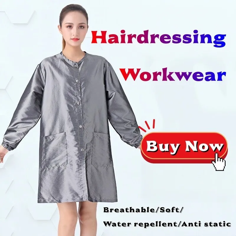 

Kitchen Waterproof Oil Proof Long sleeved Apron Women Painting Cooking Breathable Robe Cloak Pet Nail Art Salon Beauty Workwear