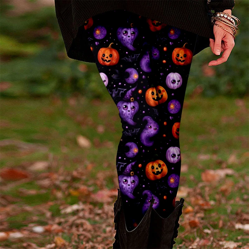 هالوين تحت عنوان المرأة اليوغا السراويل 3D اليقطين المطبوعة متعة السراويل الضيقة الرياضة في الهواء الطلق مرونة عالية تنفس النساء الملابس