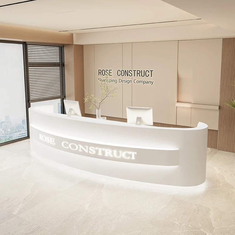 

Advisory Reception Desk Executive Parental White Nail Front Desk Office Service Rezeption Desk Beauty Commercial Furniture