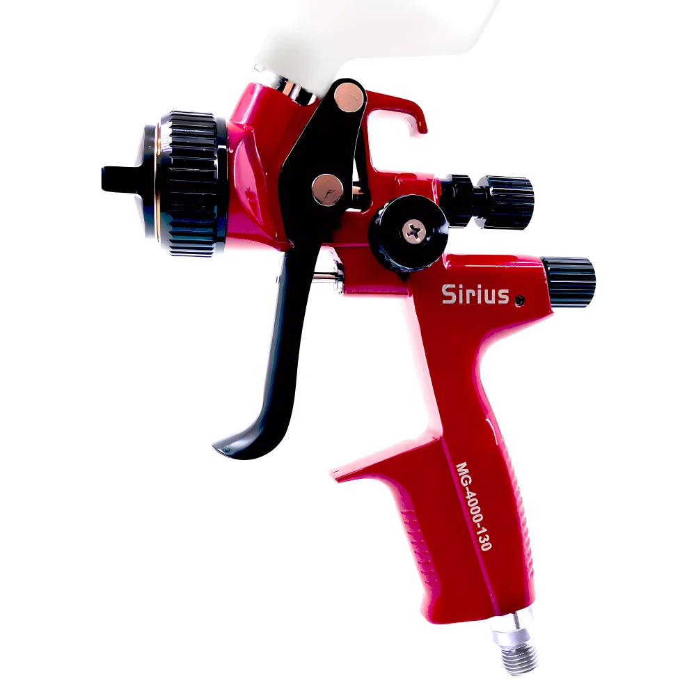 Sirius Red 4000B HVLP Gravity Feed Spray Gun 1.3mm Stainless Steel Nozzle Auto Refinishing Gun for Professional & DIY Car Painti
