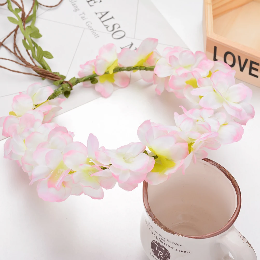 

Simulated Cherry Blossom Hairband Flower Floral Headbands Fashion Headpiece Bridal Accessories for Women Wedding Blossoms