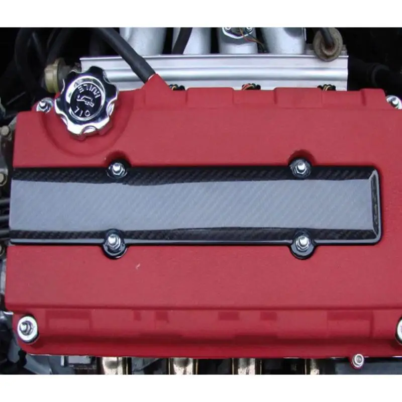1Pcs ABS Carbon Fibre Look Valve Cover Spare Plug Insert Car Modification Accessories Engine Cover For B18 B16 B SERIES VTEC