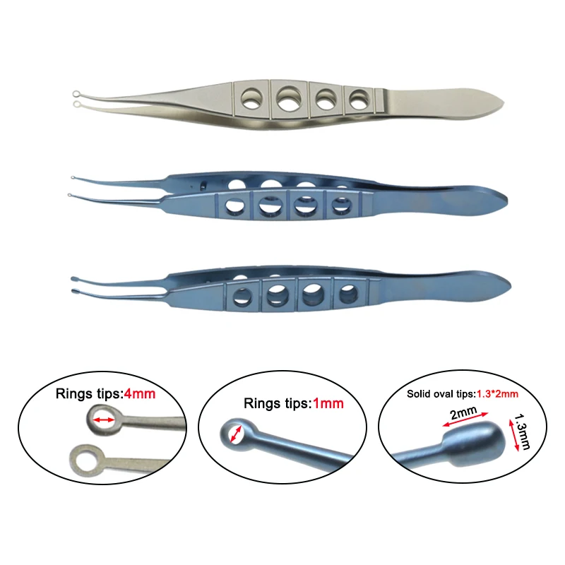 Ophthalmic Perron Ring Forceps Perone LASIK Forceps with Hole Curved Ophthalmic Surgical Instrument