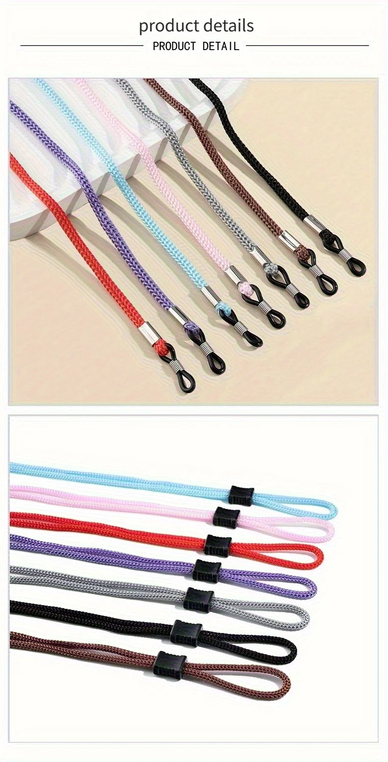 1 Stück verstellbares, rutschfestes Brillenband für Outdoor-Sport und Reisen, tragbare Augenseil-Brillenkette, praktisch und sicher – Detail 3