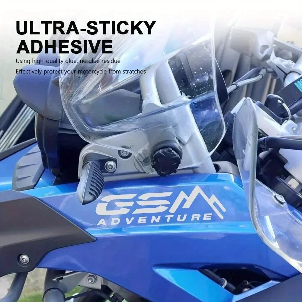 오토바이 스타일링 장식용 'GSM 어드벤처' 스티커 2개 세트 - 어드벤처 라이딩 테마 데칼 액세서리