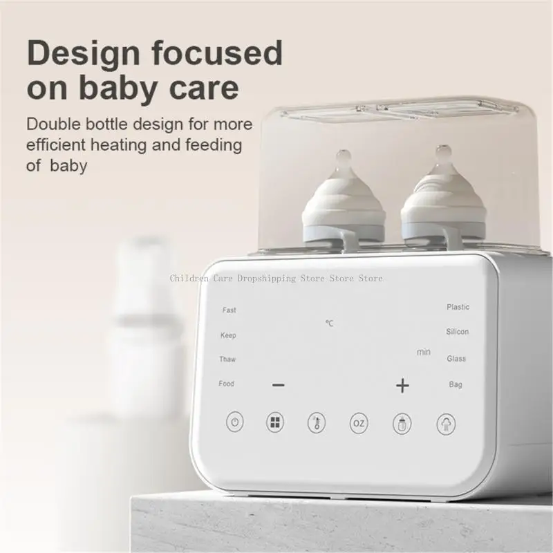 Máy hâm sữa đôi đa chức năng có điều khiển nhiệt độ Màn hình lớn Máy hâm sữa cho sữa công thức