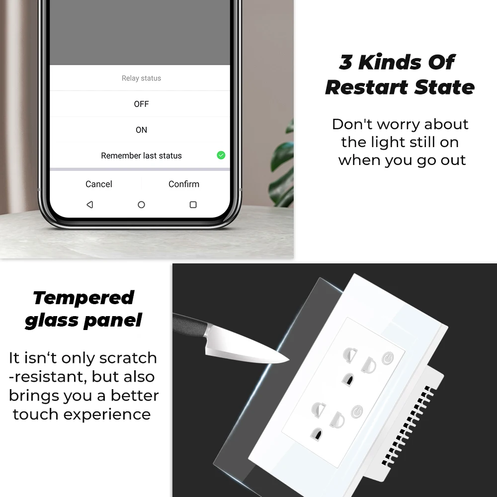 Imagem -05 - Tuya Tomada Inteligente Adaptador 16a Wifi Bluetooth Eua ue Monitor de Energia Parede on Off Temporizador para o Google Home Alexa