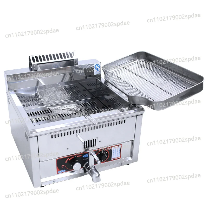 Gas Fryer Machine Table Single Basket Commercial Gas Deep Fryer Chips Fryer Kitchen Food Equipment Machine