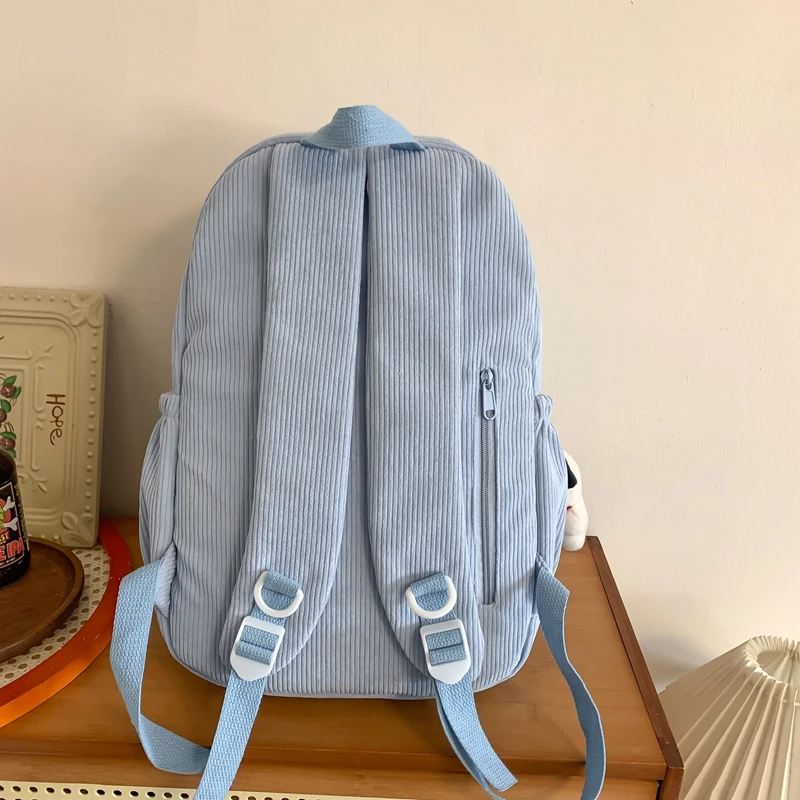 Solid High Capacity Zipper Unisex Corduroy School Bags 2024 High Quality Hot Sale Backpacks for Girls and Boys Bolsos Colegio