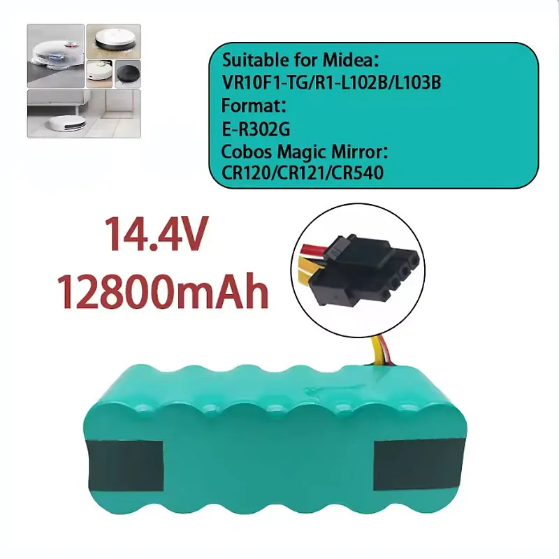 

12.8Ah 14.4V Ni-Mh Battery Compatible with AMIBOT, ARIETE BRICIOLA, DIBEA, PROFIMASTER, LP43SC2000P X500 Vacuum Cleaner
