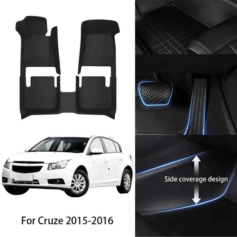 Custom Fit PU Leather Car Floor Mat For Chevrolet Chery For Cruze 2009 2012 2015 2018 Luxury Full Set Auto Interior Accessories