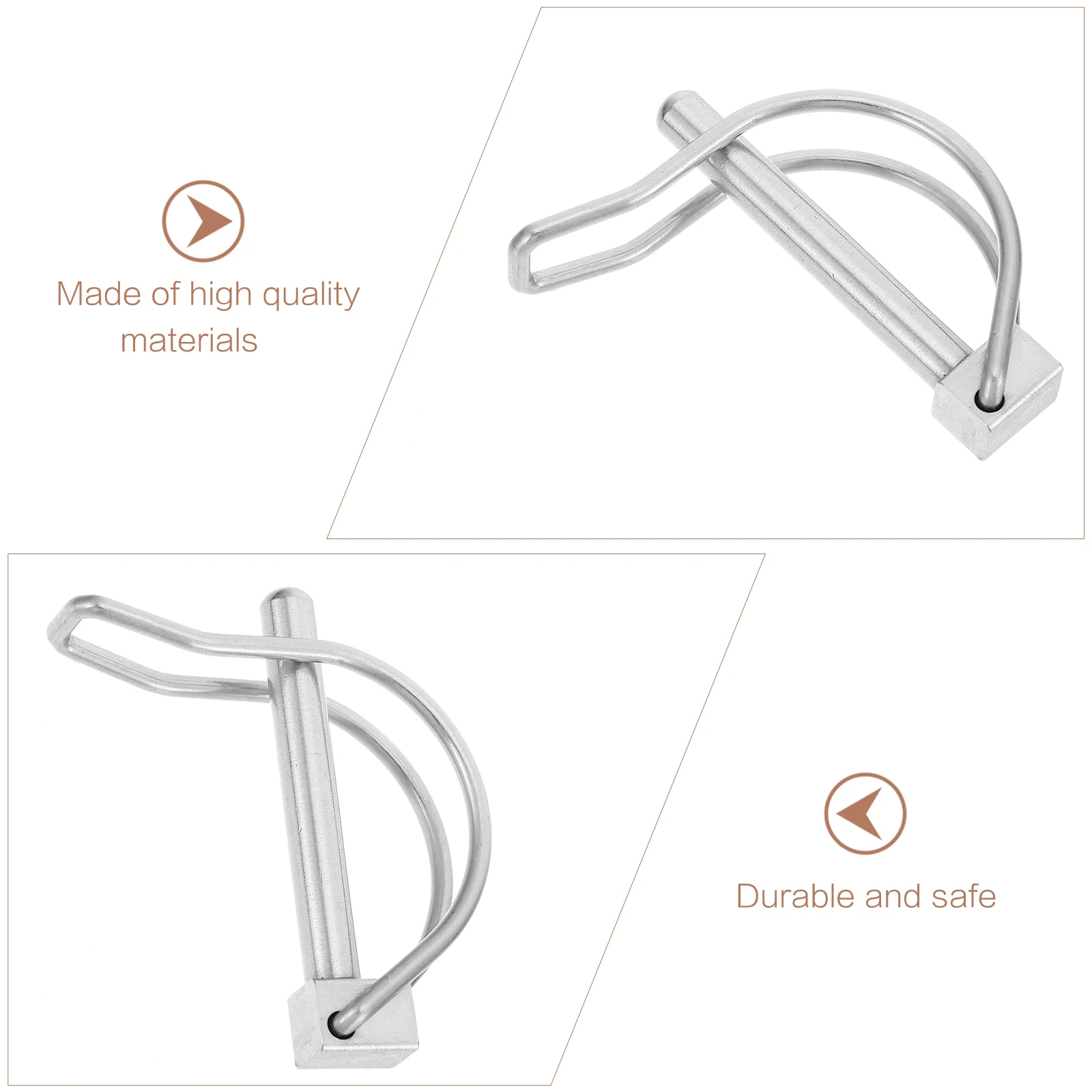 

2 pcs Pins Stainless Steel Release Coupler Trailer Boat Lock Bayonet Hitch Stroller Farm Gardening