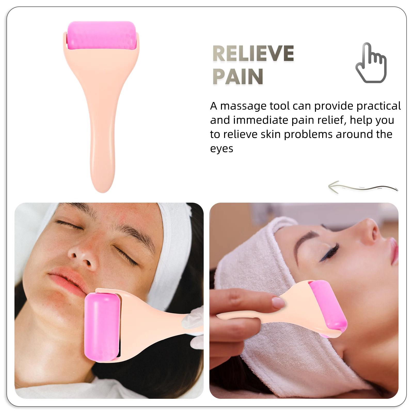 Rodillo de masaje Facial portátil para cara, herramienta de cuidado de la piel antiarrugas, herramienta de belleza para masaje de hinchazón de ojos