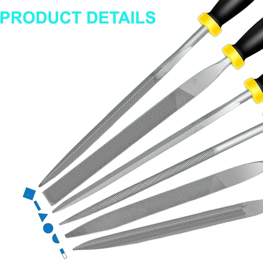 Mini-Nadelfeilen-Set aus Metall, 5/10 Stück, kleines Handfeilen-Set für detaillierte, präzise Arbeiten, Feilenwerkzeuge aus gehärtetem legiertem Stahl – Detail 2
