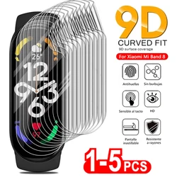 9d filme de hidrogel macio para relógio inteligente, película protetora para xiaomi mi banda 8, 7 pro, mi banda 6, 5, 4, 3, não de vidro