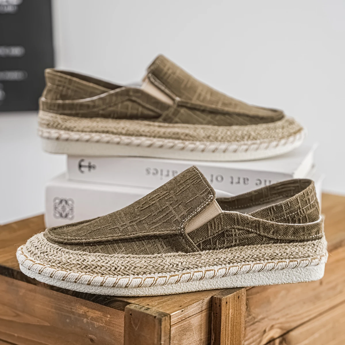 النمط الأوروبي الرجال أحذية رياضية كاجوال أحذية قماشية فريدة من نوعها الأحذية المطاطية العصرية الشباب عدم الانزلاق الرجال أحذية مفلكنة #5