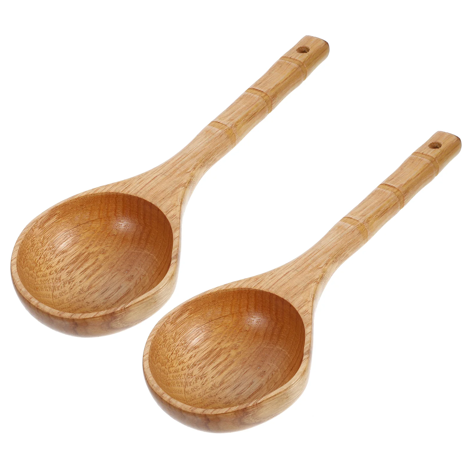 

2 Pcs Wooden Water Ladles Sauna Bath Spoons Bamboo Handle Nonslip Grip Lightweight Kitchen Home Accessory Multi Function Scoop