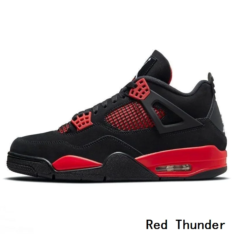 Nike-Jordan Air Retro 4 4S FIRE RED Green Red Metallic Ice Noir Women Men Classics Sports Sneakers Trainers Basketball Shoes