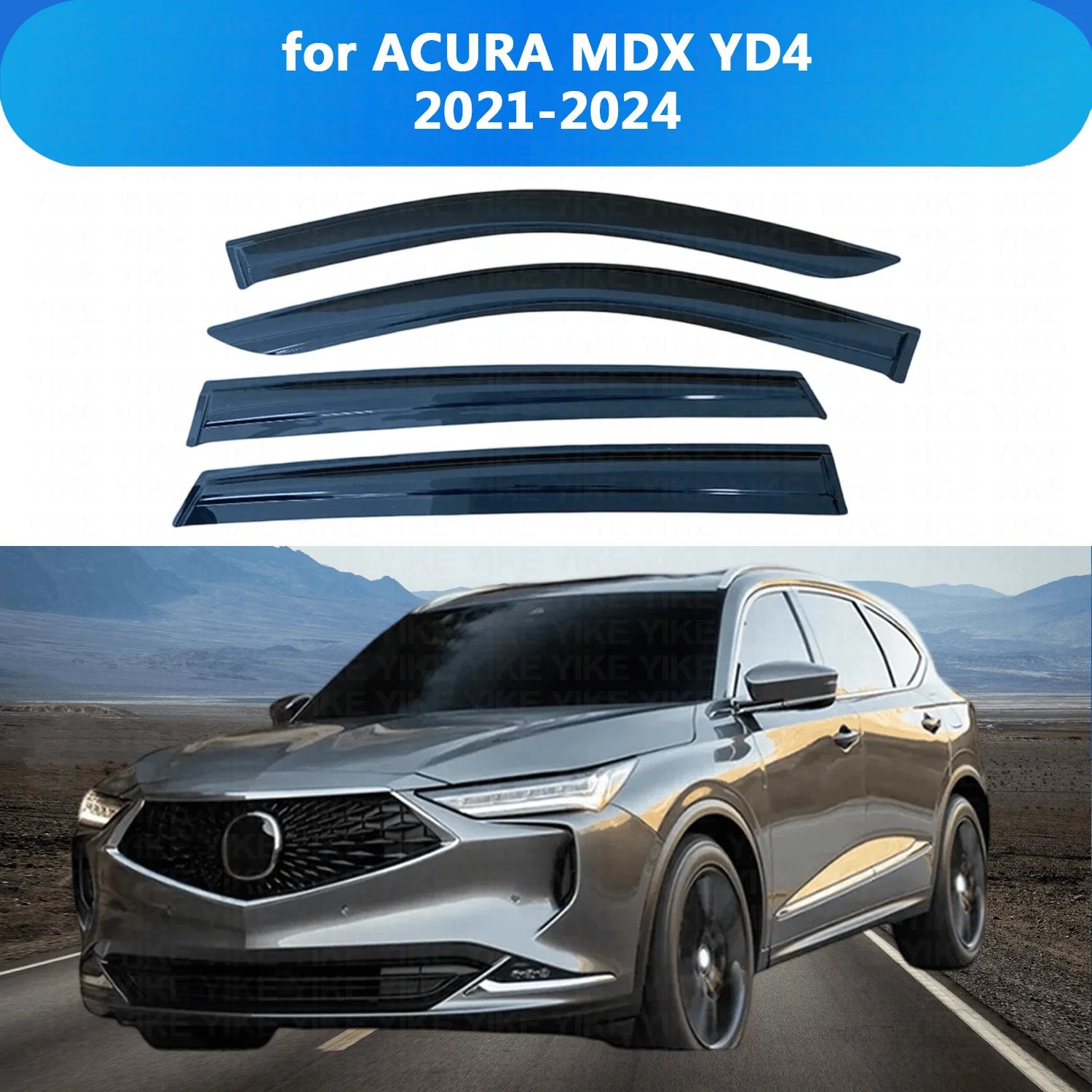

Weathershield for ACURA MDX YD4 2021 2022 2023 2024 Sun Rain Deflector Guard Car Side Window Deflector Out-Channel Tape On