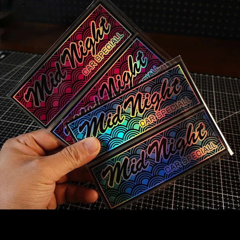 1Pc Midnight Special - Adhesivo de vinilo holográfico con diseño de ondas Seigaiha para carreras de motos JDM