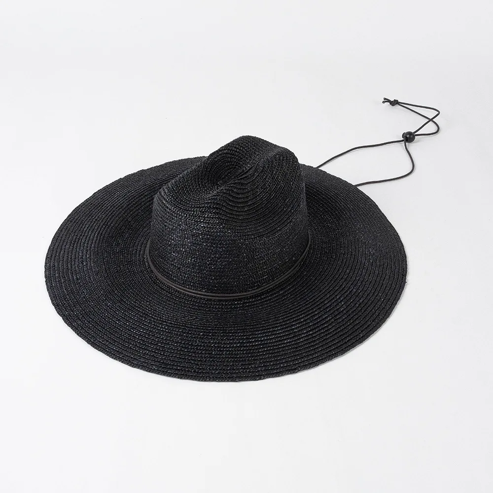 USPOP New Summer Fashion Casual Wide Brim Straw with Rope Tie Lace-up Straw Jazz Hat Beach Hats