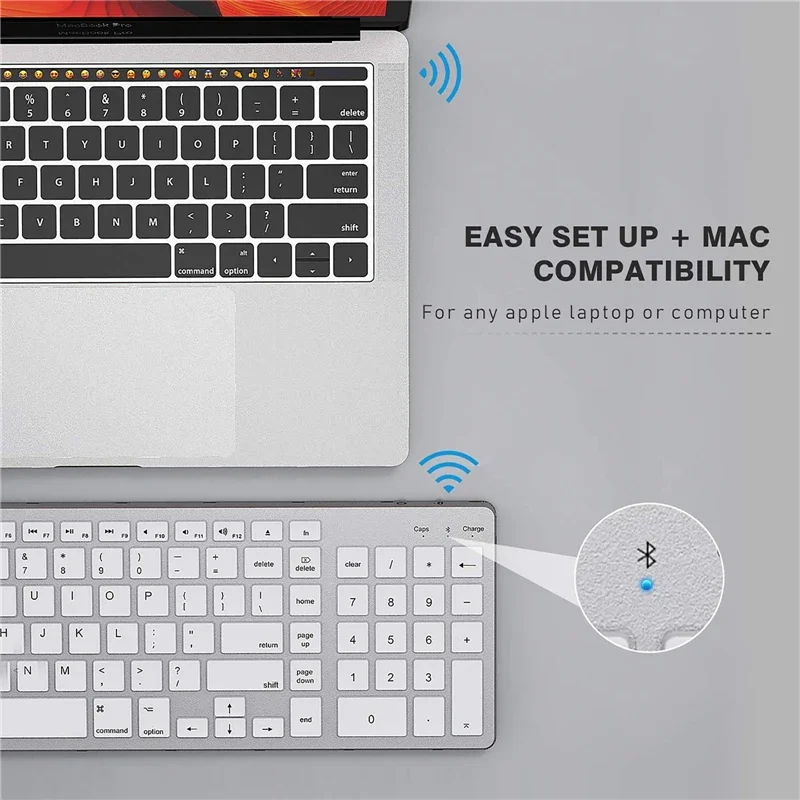 Type-C Charger Micro Charger Ultra Slim Wireless Bluetooth Keyboard for Mac OS/iOS/iPad OS Rechargeable Key Board for MacBook