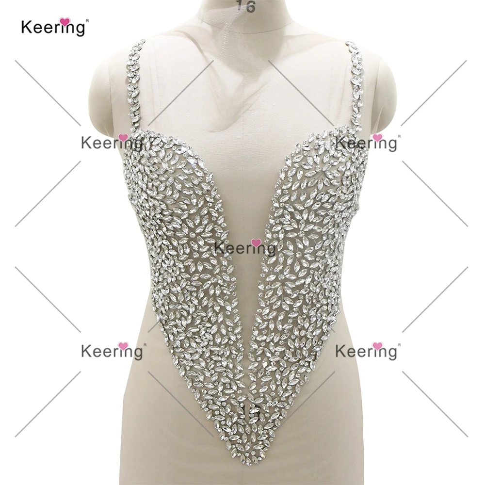 Silver Rhinestone Body Applique Sew-On for Wedding Dress Fashion Hot Sale New Arrival WDP-531