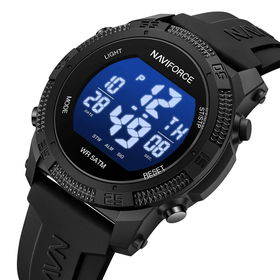 NAVIFORCE Brand Original Men Fashion Watch Water Resistant Personality Wristwatches Luxury Silicone Strap Electronic Clock 2024