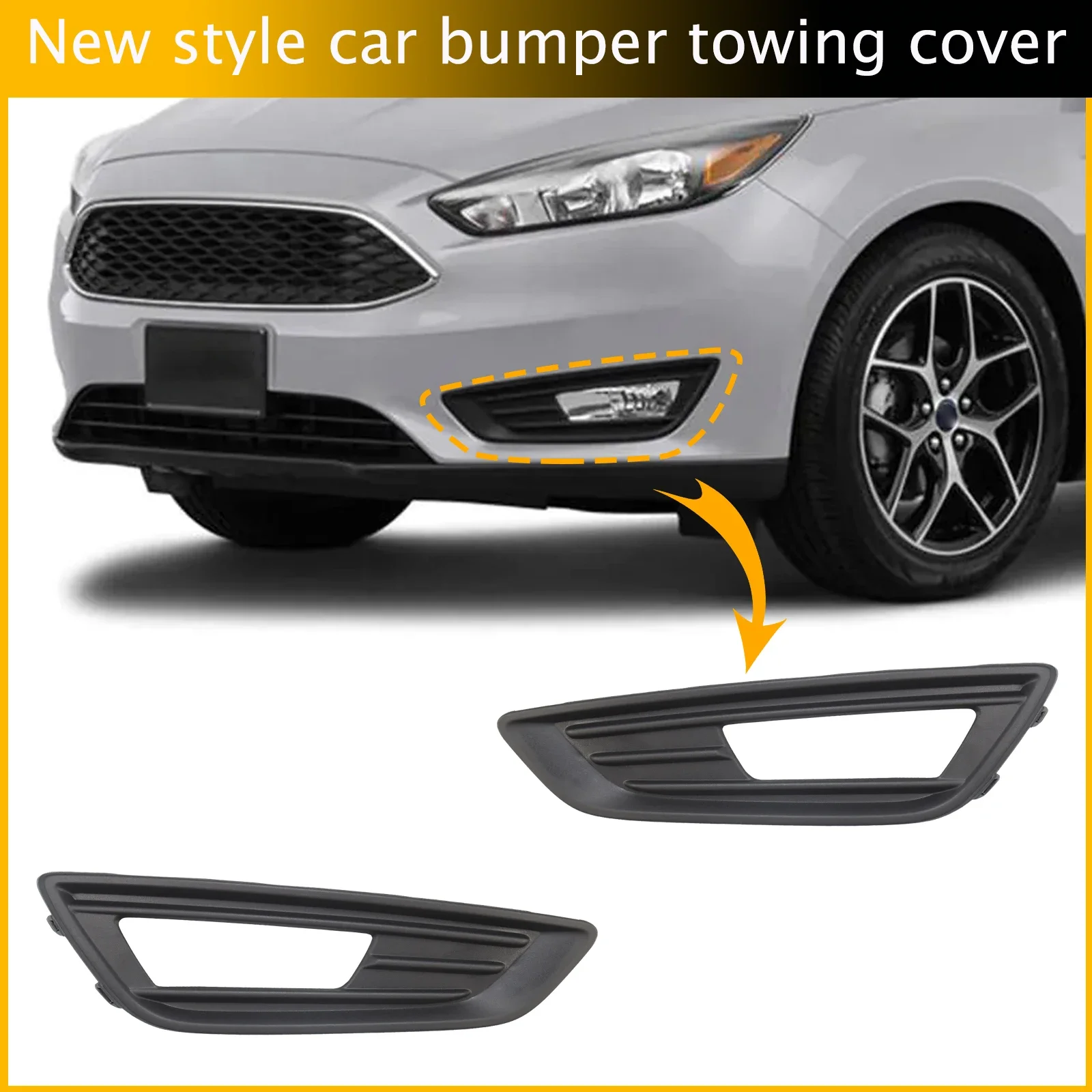 Luz antiniebla cubierta de parrilla marco pantalla de lámpara para Ford Focus S y SE accesorios 2015 2016 2017 2018 FO1038151 FO