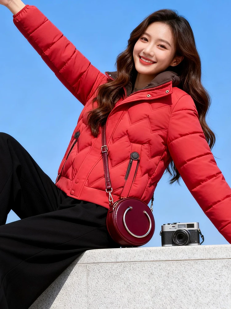 

Модная женская зимняя куртка-пальто с молнией, теплая, свободного кроя, в корейском стиле