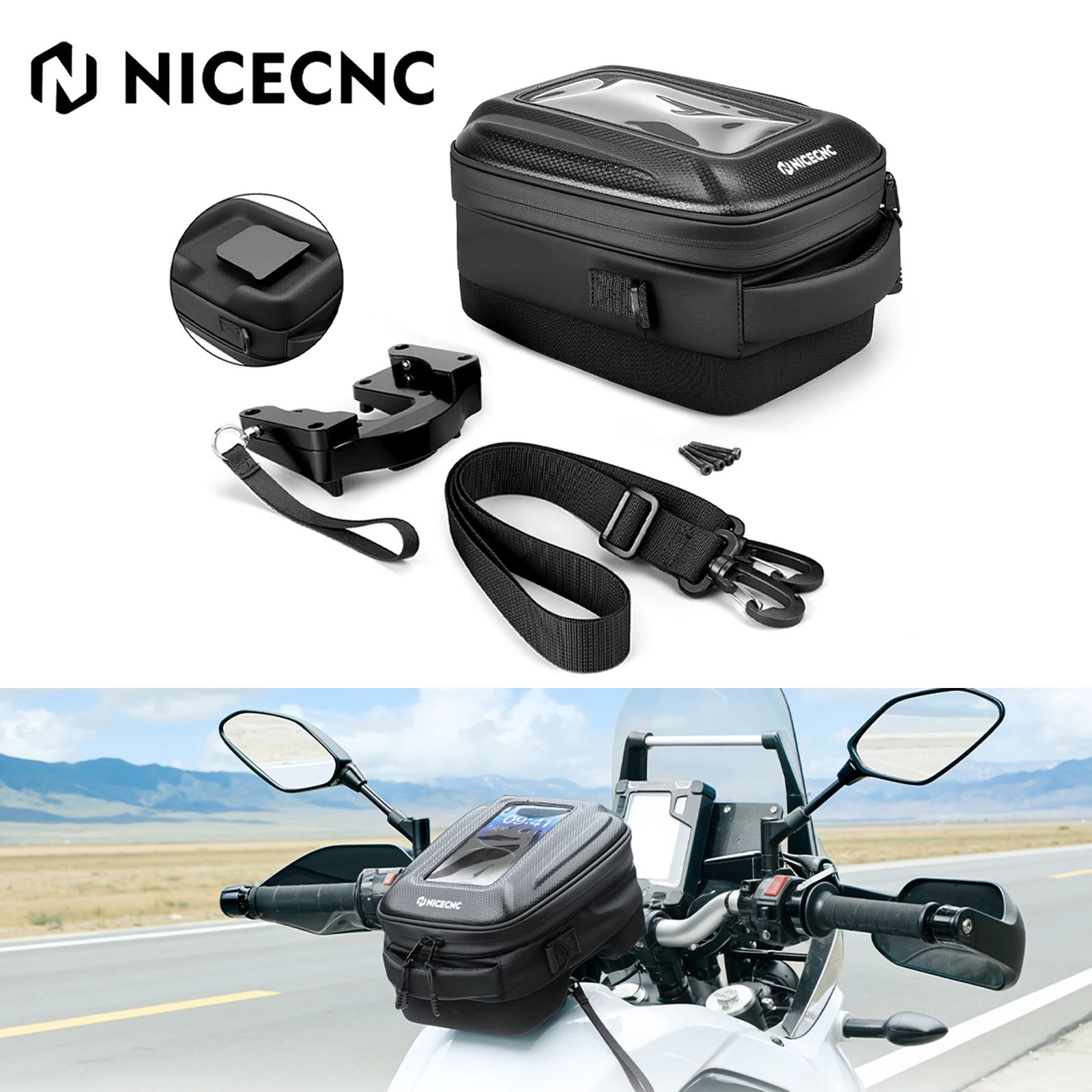 Quick Release Anti-Theft Base Push-Pull Lock Motorcycle Tank Bag Waterproof Portable bag For Yamaha Tenere 700 XTZ 07 2019-2024