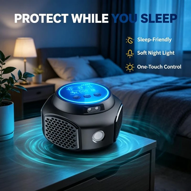 Indoor 360 Degree 4-In-1 Electronic Ultrasonic Pest Repeller Drives Away Mosquito Cockroach Fly Rodent Stably