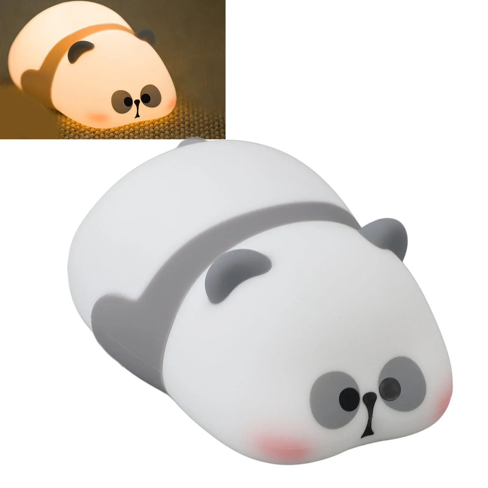 Cute Panda Animal Touch Lamp Soft LED Lighting Rechargeable Table Lamp Nursery Night Light for Bedroom