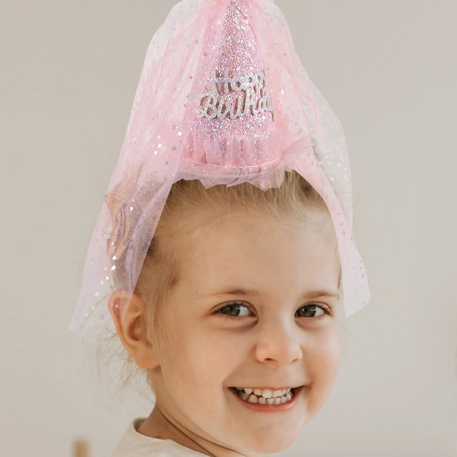 

Kids Birthday Headband Lace Cute Hat Infant Headdress Party Photo Props Girls Hair Accessories Birthday Party Headpiece