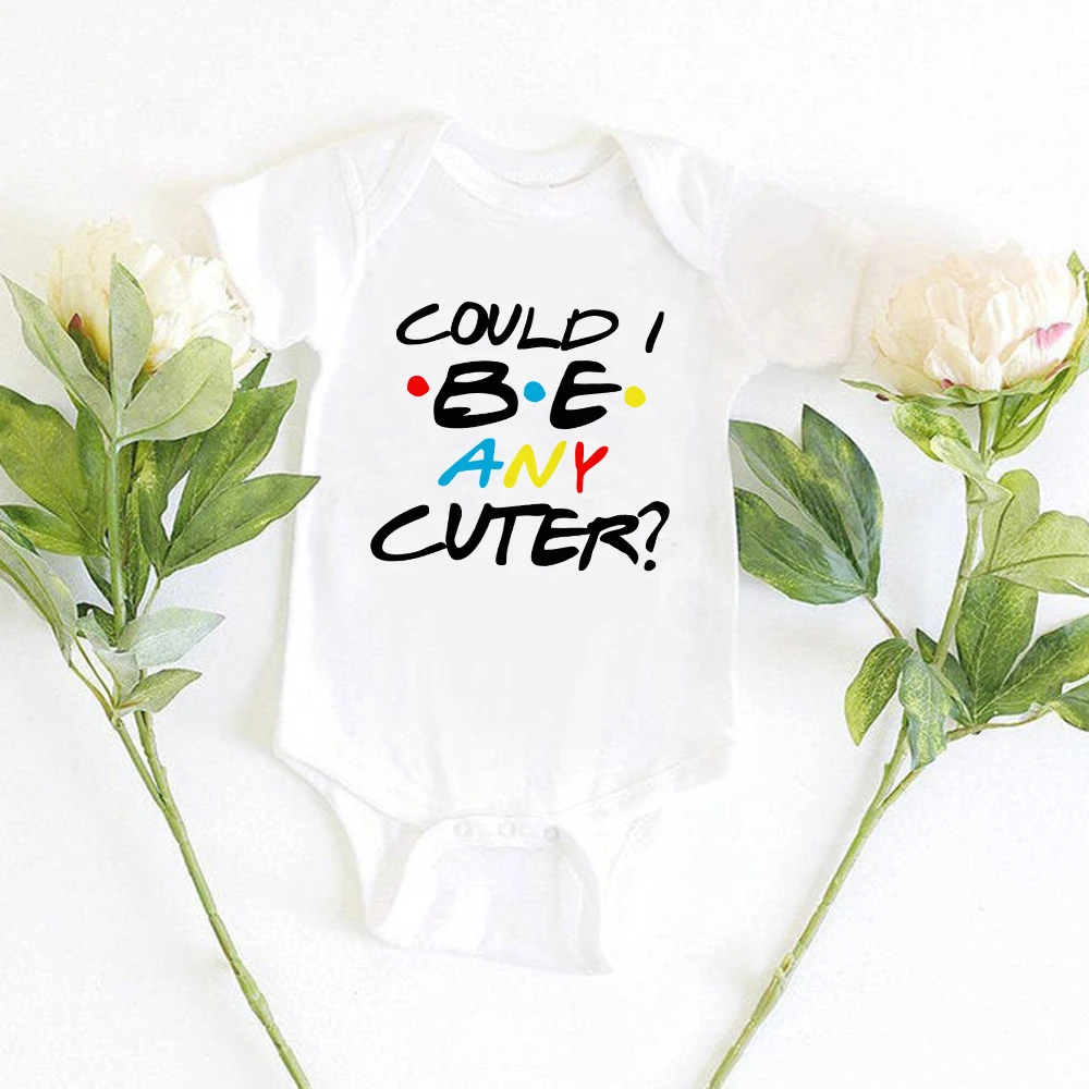 Could I Be Any Cuter Baby Girl Boy Clothes Onesie Cotton Summer Home Newborn Romper Pajamas Cartoon Kawaii Toddler Bodysuit