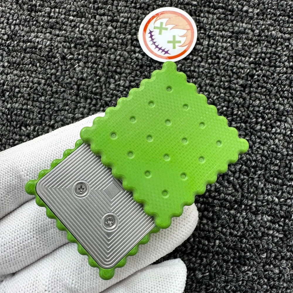 Pre-owned Clown Orange EDC G10 Green Push Slider Stress Relief Toys Fidget Spinner Metal Slide Fidget Toy