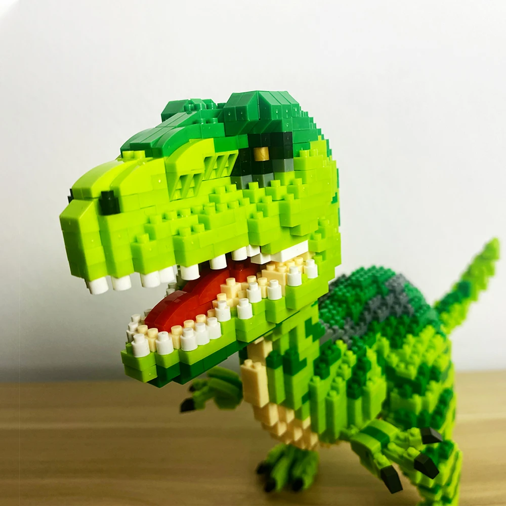 Dinosaur T-Rex/ Velociraptor Micro Building Blocks Models: Fun Puzzle Toy, Perfect Unique Gift,Desktop Decor for Kids