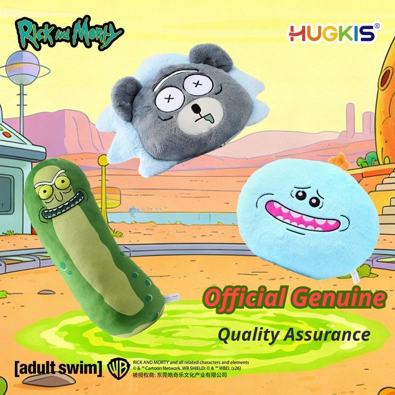 

HUGKIS Rick And Morty Plush Pillow Pickle Rick Meeseeks Teddy Bear Soft Stuffed Doll Cushion Home Decor Throw Pillow Gift For