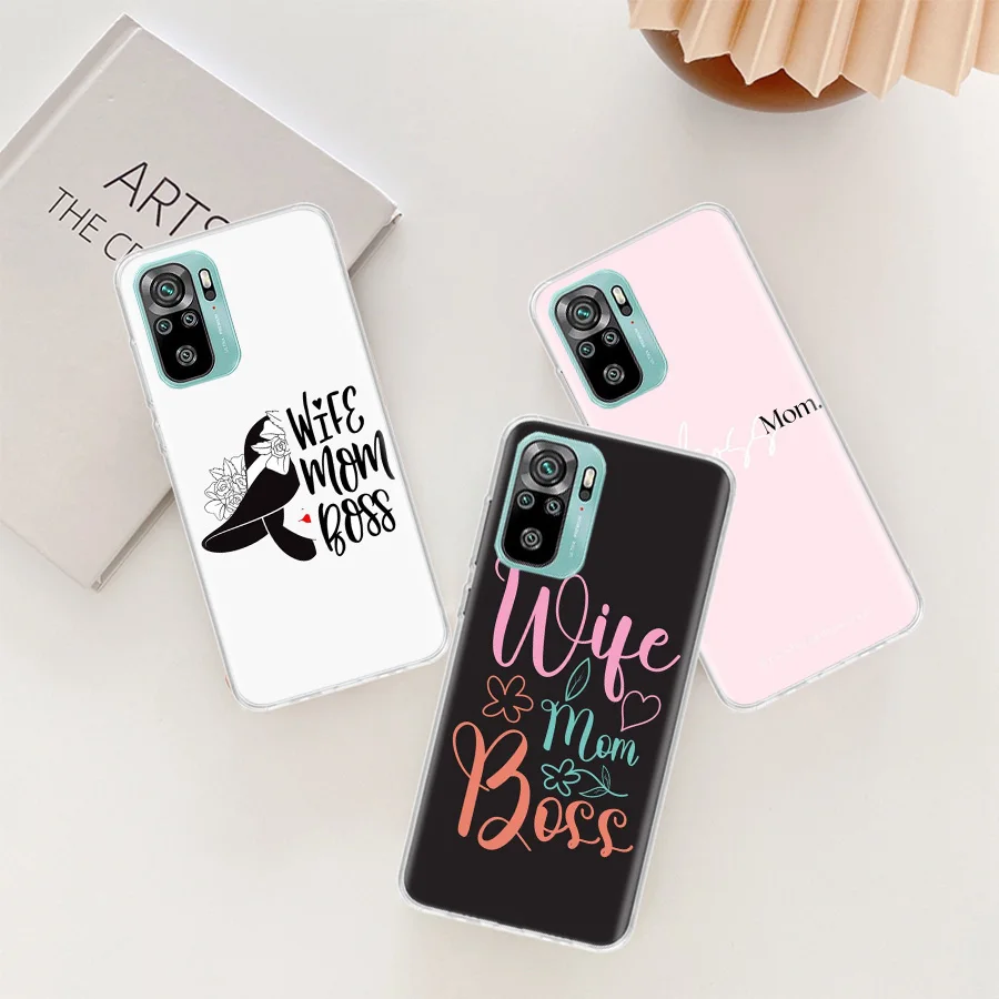 Wife Mom Boss Phone Case For Redmi Note 13 14 Pro Plus 5G Cover 10 10A 10C 12 12C 9A 9C 9T 8A 7A 6A 9 8 7 K70 K60 Pro Coque Clea