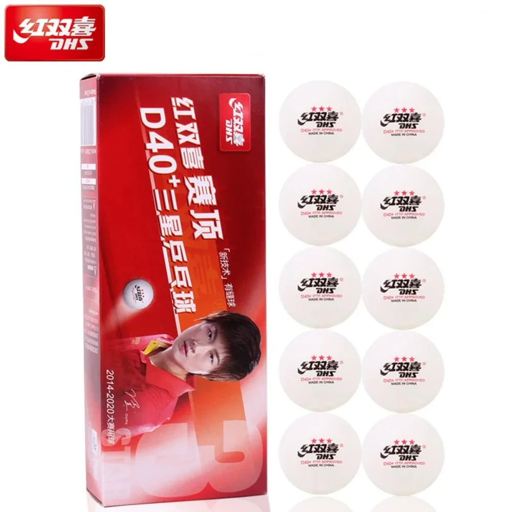 10 /20pcs DHS Seamed Table Tennis Balls D40+ ABS New Material 10 Pcs/Box Professional ITTF Approved Ping Pong Balls for Training