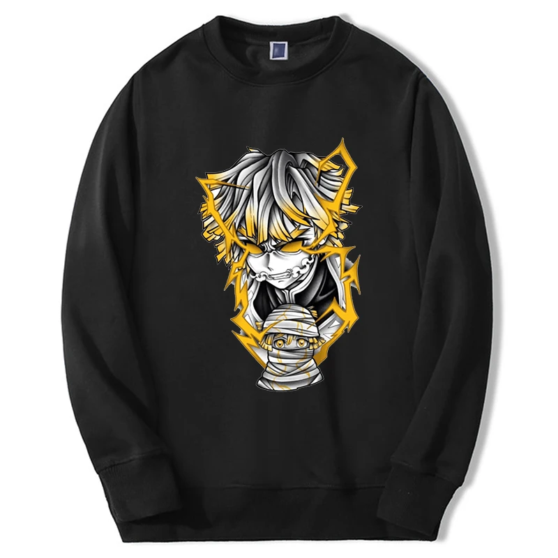 

Demon Slayer Anime Hoodies Mens Sweatshirts Tanjirou Mangas Graphic Sweatshirt Loose Crewneck Round Neck Sudaderas Streetwear