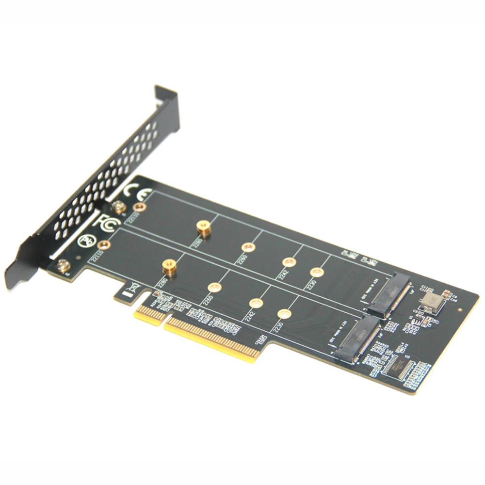 Карта расширения PCle4.0 X8–2xNVME M.2 M.2 SSD GEN4 PCIe 4.0 ПК Материнская плата X1 X4 X8 Карта расширения для 2230 2242 2260 2280