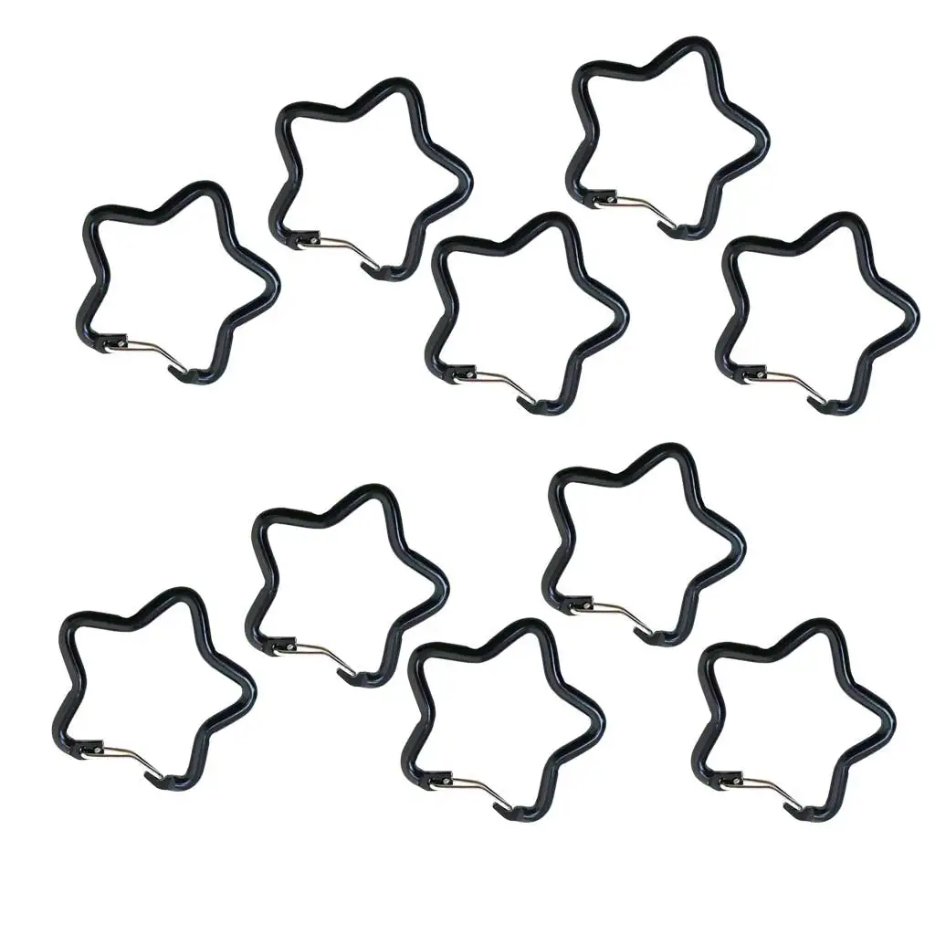 Picture 3: 10pc Aluminum Alloy Star Shape Mountaineering Carabiner Snap Hook Decorative Clip for Backpack Keys Camping  Water Bottle