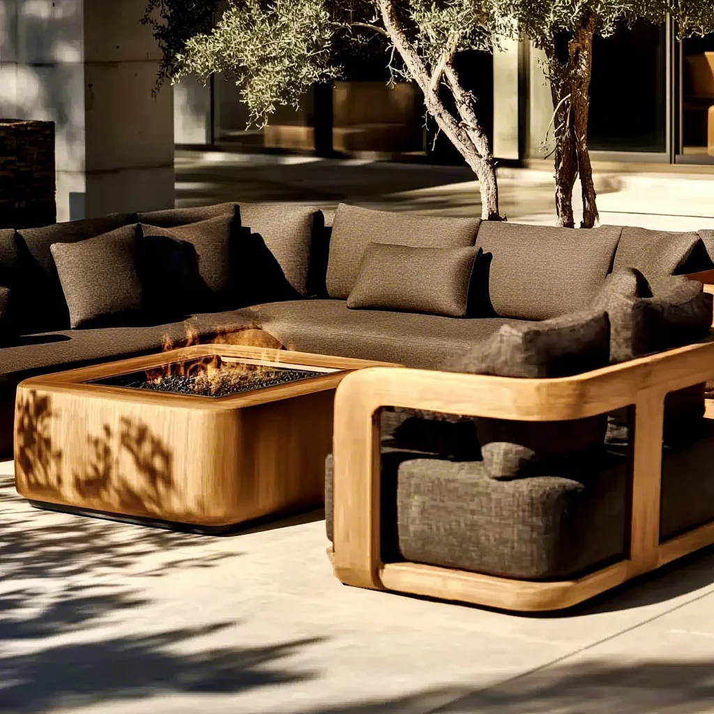 Modern Luxury 2026 Aluminum Outdoor Dining Sofa Set Farmhouse Bedroom Metal Patio Garden Villa Hotels Courtyard Park Living
